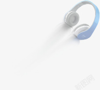 卡通蓝色形状数码产品耳机素材