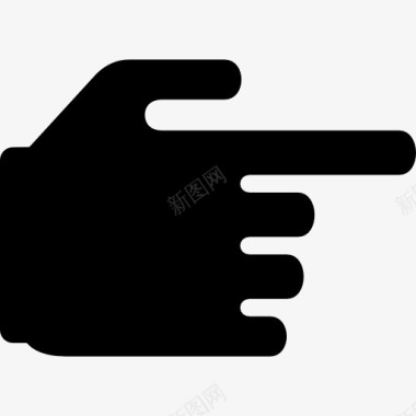 食指指向右满手的形状图标图标