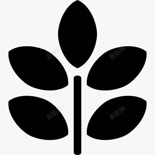 植物的叶子图标png_新图网 https://ixintu.com 叶 尖的图标 形状 性质 自然的形状 轮廓 黑色