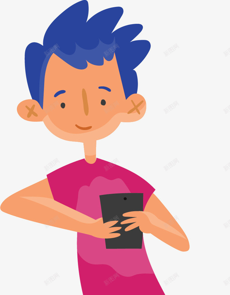靠着墙玩手机的人矢量图