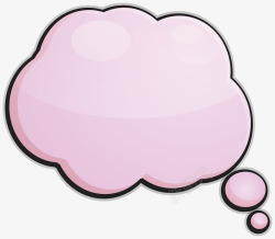 标题气泡淡粉色思考气泡矢量图高清图片