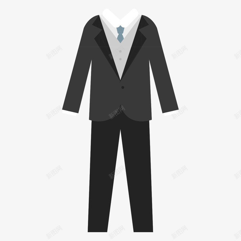 西装png免抠素材_新图网 https://ixintu.com 扁平化 手绘男士礼服 男士礼服 西装 西装设计 黑白西装