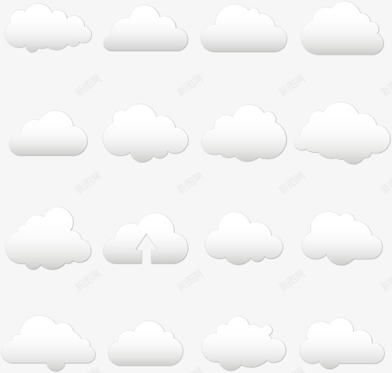 16款白色云朵矢量图ai免抠素材_新图网 https://ixintu.com 云朵 云朵设计 白色云朵 矢量图
