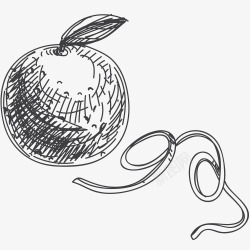 苹果黑白素描简笔画素材