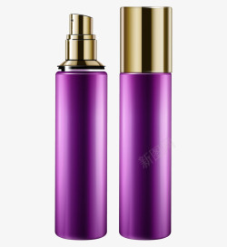 紫色瓶紫色按压式化妆瓶高清图片