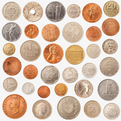 各种年代的硬币硬币合集高清图片
