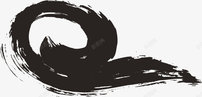 手绘黑色圆圈弧线png免抠素材_新图网 https://ixintu.com 创意 手绘弧线 抽象 水墨 黑色圆圈 黑色弧线