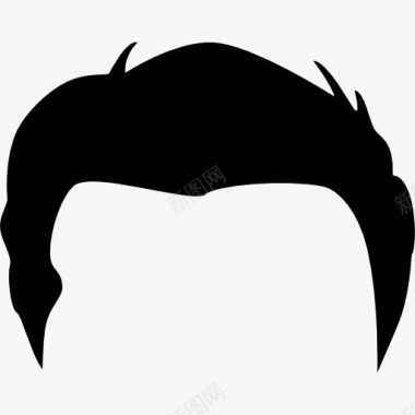 男性短发假发的形状图标图标