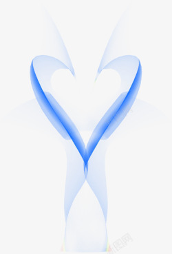 蓝色爱心性形状流畅线条素材