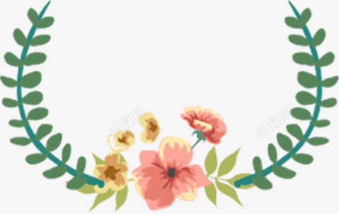 清新花朵植物花环造型png免抠素材_新图网 https://ixintu.com 植物 清新 花朵 花环 造型
