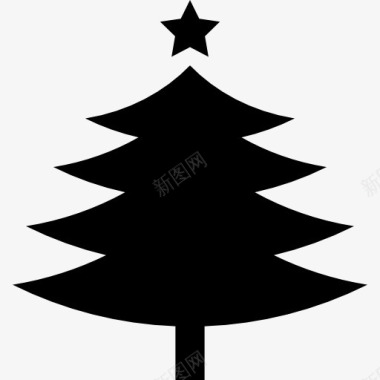圣诞树用fivepointed星上图标图标