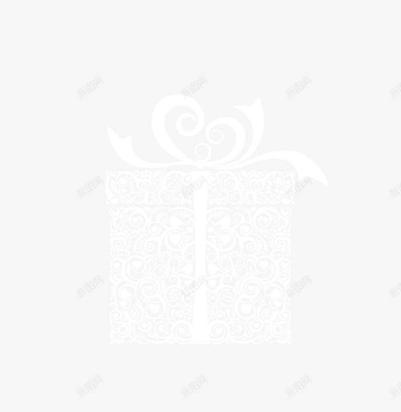 白色花纹礼盒装饰图案png免抠素材_新图网 https://ixintu.com 免抠PNG 白色 礼物 礼盒 花纹 装饰图案 镂空