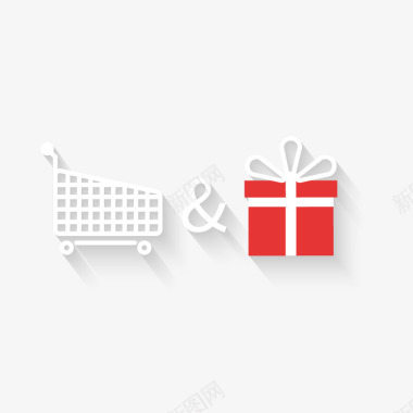 购物车和礼品包图标图标