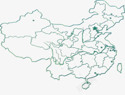 创意地区背景创意手绘中国地区雄鸡形状高清图片
