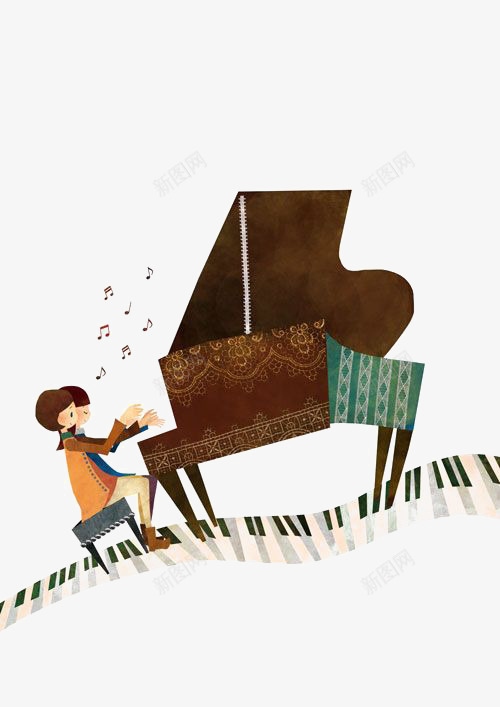 卡通钢琴png免抠素材_新图网 https://ixintu.com 儿童插画 儿童教育 学钢琴 弹钢琴 钢琴 钢琴免扣元素 钢琴素材
