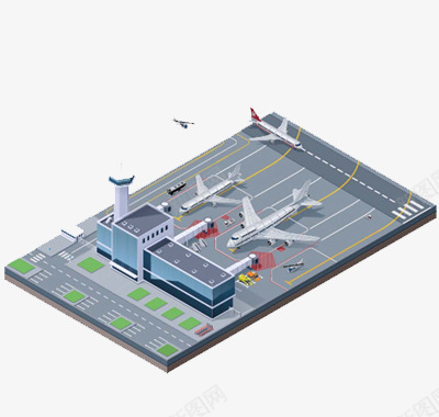 飞机场模型png免抠素材_新图网 https://ixintu.com 卡通 手绘 模型 飞机