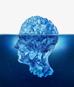 人头形状海面上的人头形状冰山高清图片