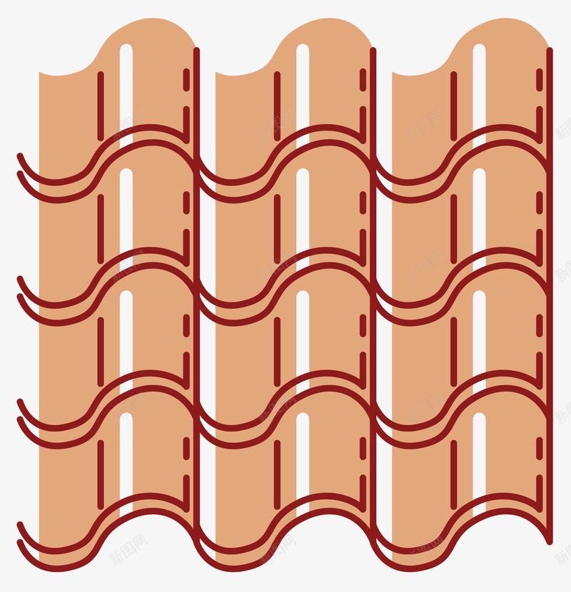 拼接弧形瓦片矢量图eps免抠素材_新图网 https://ixintu.com 卡通瓦片 卡通风格 屋顶瓦片 弧形 拼接 棕色方块瓦片屋顶 矢量图 矢量瓦片