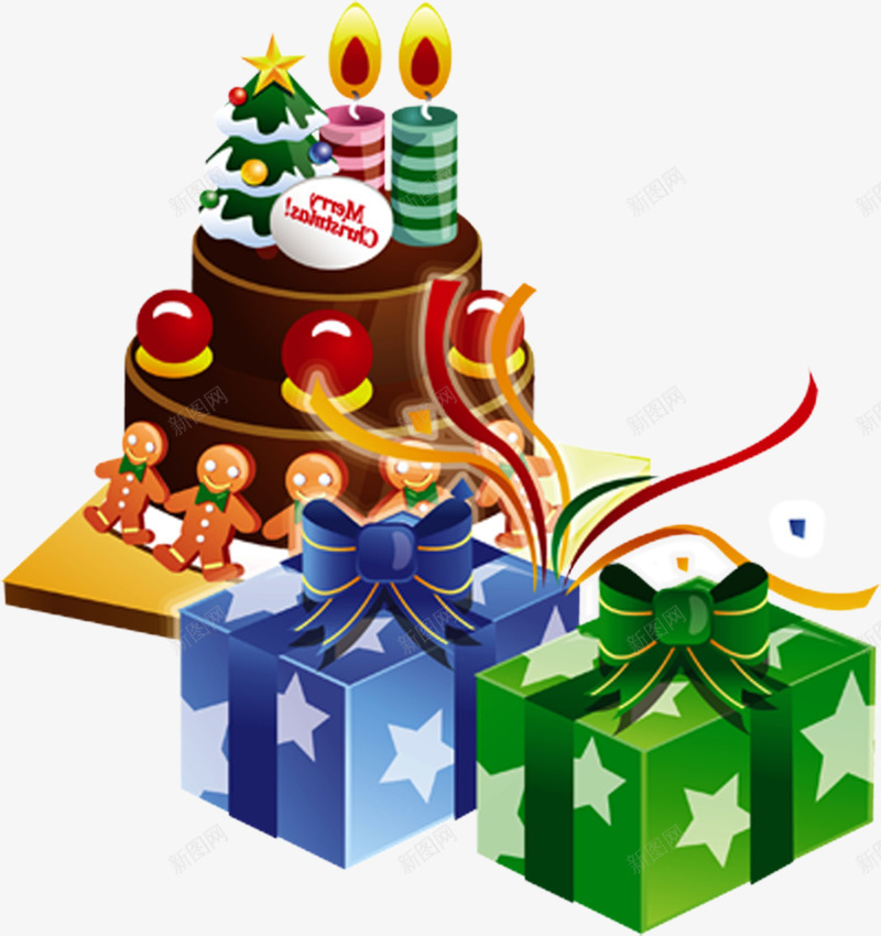 圣诞节png免抠素材_新图网 https://ixintu.com 卡通礼物 圣诞卡通 圣诞树 圣诞节元素 圣诞蛋糕 圣诞蜡烛 巧克力蛋糕 礼盒