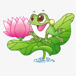 莲叶上的水荷叶上的青蛙高清图片