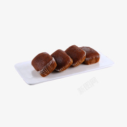 烤制蜂蜜枣糕产品实物四块蜂蜜红枣糕高清图片