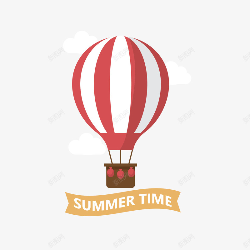 summertimepng免抠素材_新图网 https://ixintu.com summer time 气球 白云