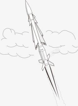 放射小飞船穿越云彩的飞船矢量图高清图片