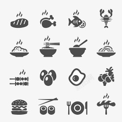 黑白饮食名片图标高清图片