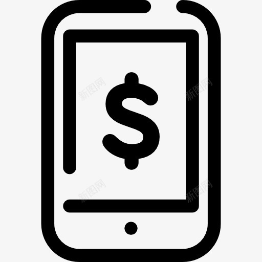 智能手机图标png_新图网 https://ixintu.com 在线购物 手机 技术 电话 网上商店 美元符号