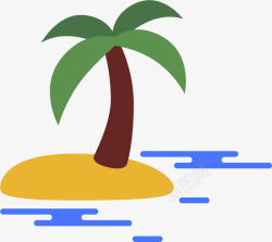 海滩卡通椰子树素材
