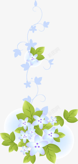 牵牛花相框边花环边框高清图片