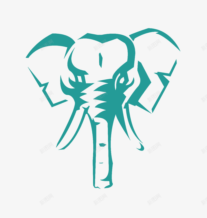 卡通大象头剪影图标png_新图网 https://ixintu.com logo 动物 卡通 大象头 装饰图案