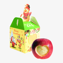 果心绿色苹果心平安果包装盒高清图片