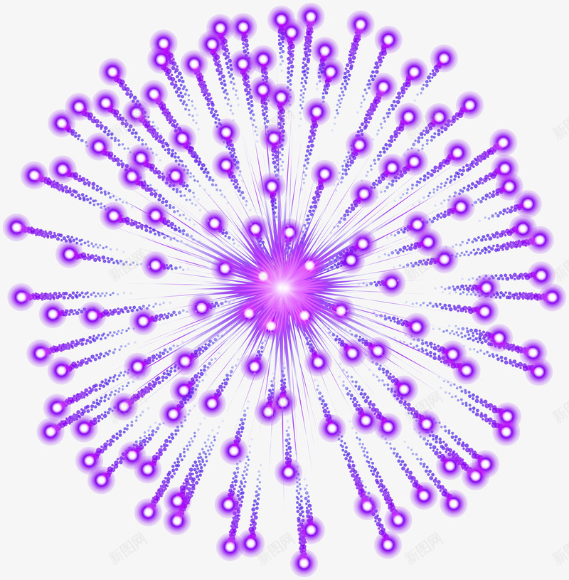 美丽的烟花png免抠素材_新图网 https://ixintu.com 手绘 烟雾 简笔 紫色的小圆 线条 飞舞的小球