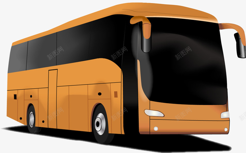 巴士png免抠素材_新图网 https://ixintu.com 免费矢量下载 巴士 插画 汽车 黄色
