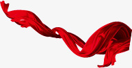 红色丝绸丝带618年中大促素材