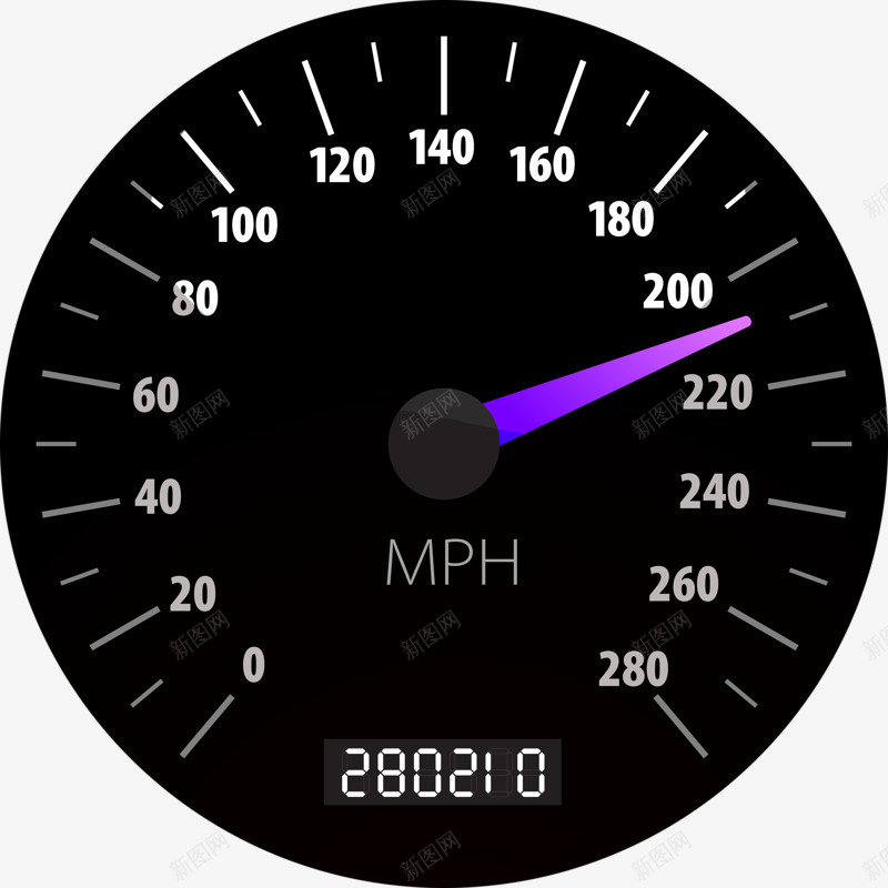 汽车时速表png免抠素材_新图网 https://ixintu.com mph 指针 时速表 黑色时速表