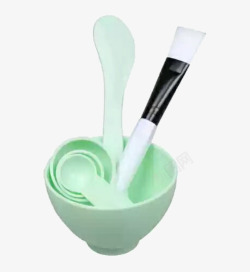 整套塑料面膜碗浅绿色塑料面膜碗套装高清图片