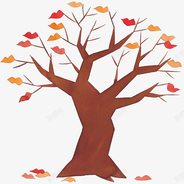 秋天的树木图标png_新图网 https://ixintu.com 卡通树 图标 大树 插图 标识 树木 秋天 落叶