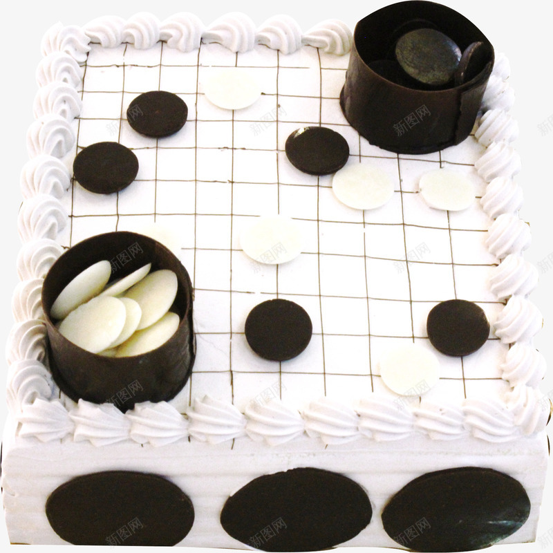 围棋蛋糕造型蛋糕png免抠素材_新图网 https://ixintu.com 下围棋 围棋蛋糕 围棋造型 奶油蛋糕 果酱 黑白巧克力