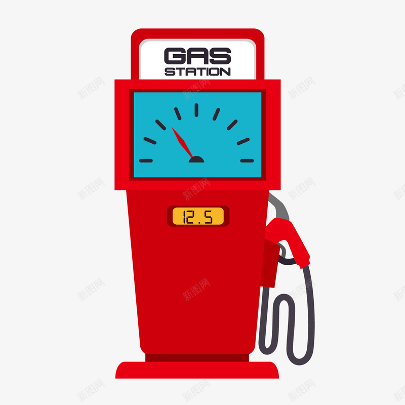 红色的加油器矢量图ai免抠素材_新图网 https://ixintu.com 加油 汽油 汽车 红色 矢量图