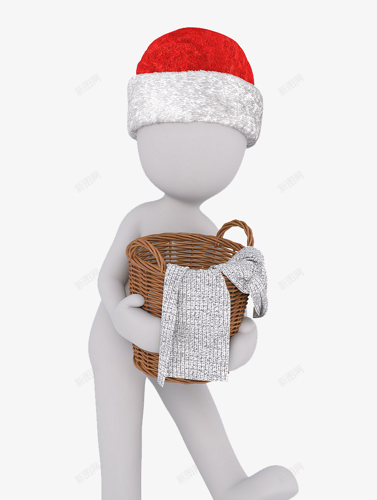 抱着竹楼的圣诞帽小人png免抠素材_新图网 https://ixintu.com 圣诞 圣诞红色 圣诞节 小人 模型 竹楼