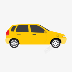 小黄车图形一辆黄色的家庭轿车高清图片