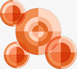 重叠的圆圈科技橘色圆圈高清图片