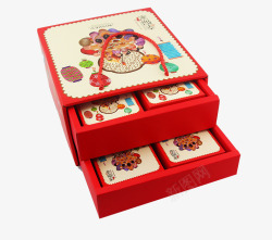 个性礼盒抽拉式月饼盒高清图片