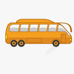 橙色车辆橙色的大巴车辆矢量图高清图片
