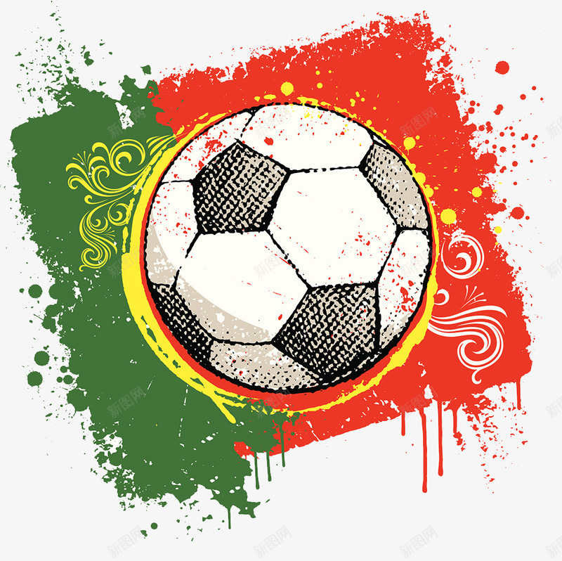 葡萄牙足球插画png免抠素材_新图网 https://ixintu.com 世界杯 插画 球迷狂欢 葡萄牙国旗