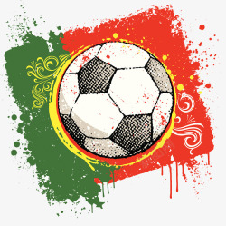 球迷狂欢葡萄牙足球插画高清图片