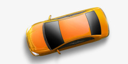橙色跑车炫酷橙色跑车俯视图高清图片