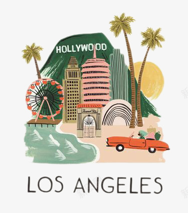 洛杉矶景色png免抠素材_新图网 https://ixintu.com 旅游 洛杉矶 装饰图案